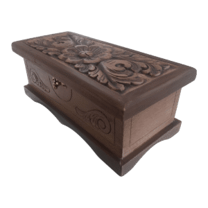 Hand-Carved Colonial Wooden Keepsake Box
